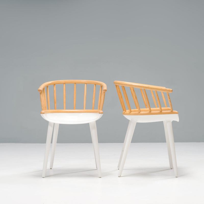 Magis White & Natural Ash Cyborg Stick Dining Chairs, Set of 2 - REHAUS - Marcel Wanders