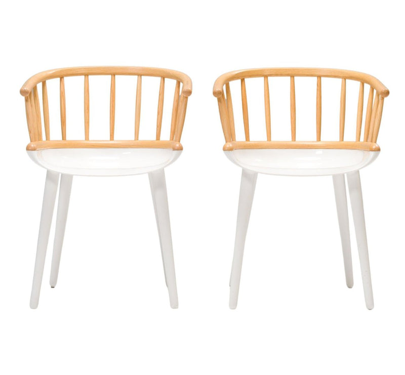 Magis White & Natural Ash Cyborg Stick Dining Chairs, Set of 2 - REHAUS - Marcel Wanders