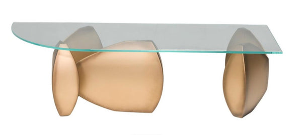 Massi Coffee table by Evan Lewis Inc, Bronze and Glass - REHAUS - Evan Lewis