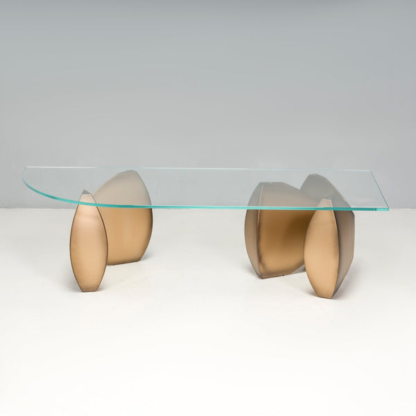 Massi Coffee table by Evan Lewis Inc, Bronze and Glass - REHAUS - Evan Lewis