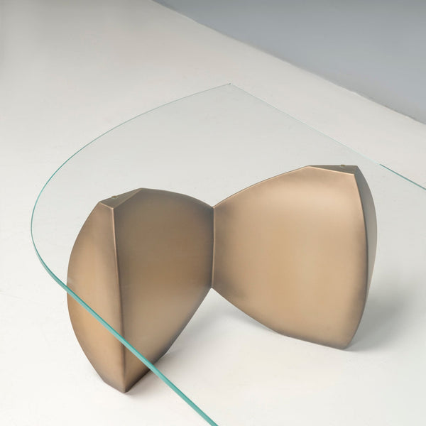 Massi Coffee table by Evan Lewis Inc, Bronze and Glass - REHAUS - Evan Lewis