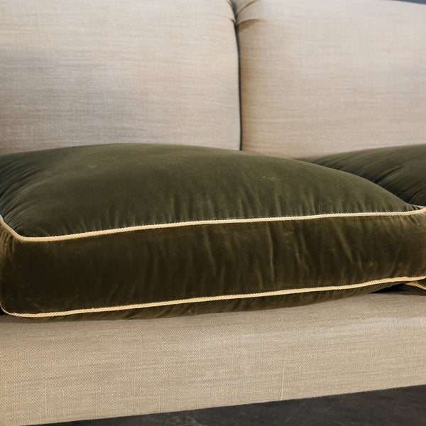 Max Rollitt Dean Green Velvet and Beige Fabric Sofa @ REHAUS