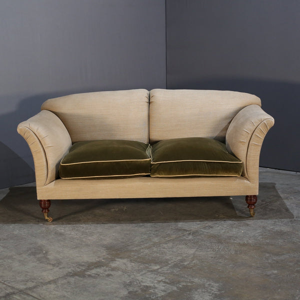 Max Rollitt Dean Green Velvet and Beige Fabric Sofa @ REHAUS