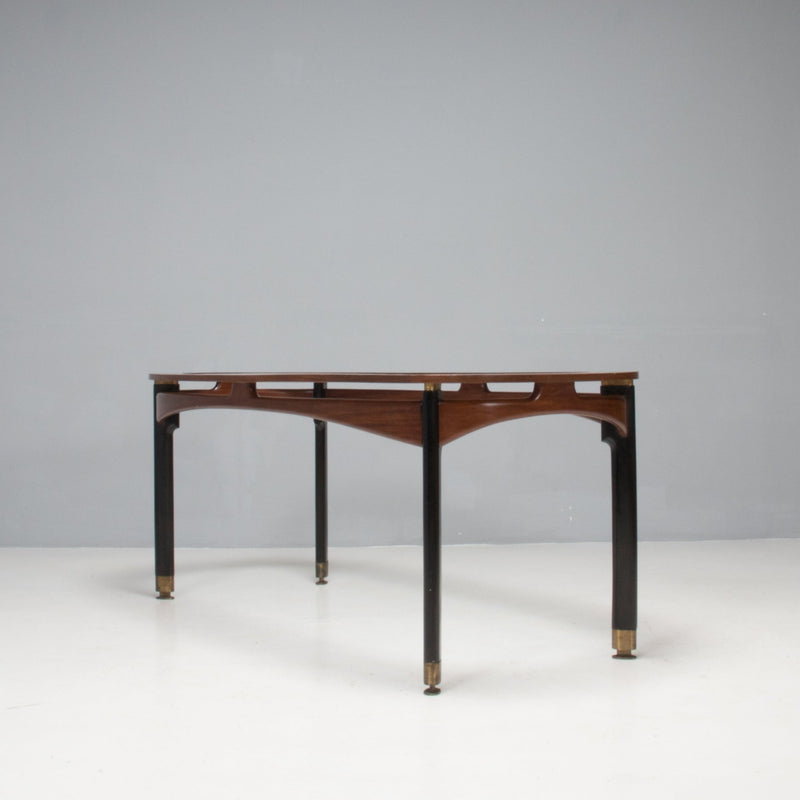 Mid Century Italian Rosewood & Glass Dining Table, 1950s - REHAUS - Italian