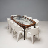 Mid Century Italian Rosewood & Glass Dining Table, 1950s - REHAUS - Italian