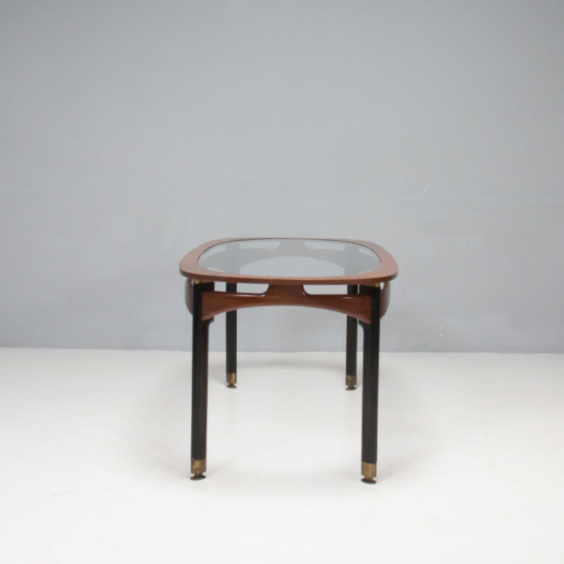 Mid Century Italian Rosewood & Glass Dining Table, 1950s - REHAUS - Italian