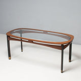 Mid Century Italian Rosewood & Glass Dining Table, 1950s - REHAUS - Italian