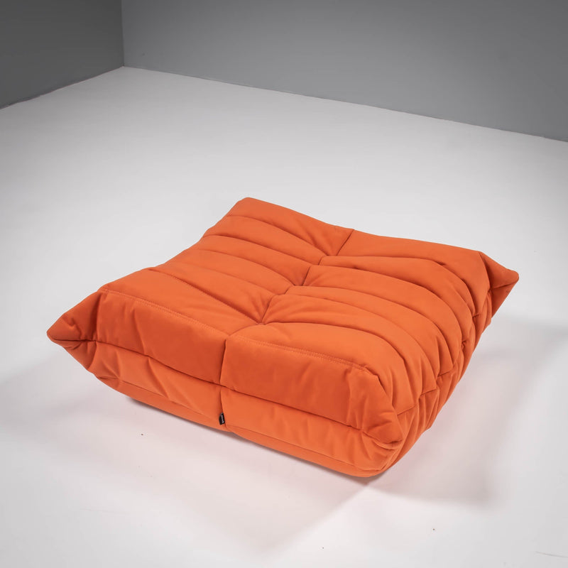 Midcentury Togo Orange Footstool by Michel Ducaroy for Ligne Roset @ REHAUS