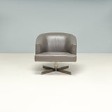 Minotti by Rodolfo Dordoni Grey Leather Martin Armchair - REHAUS - Minotti