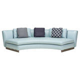 Minotti by Rodolfo Dordoni Light Blue Leather Curved Seymour Low 01 Sofa - REHAUS - Rodolfo Dordoni