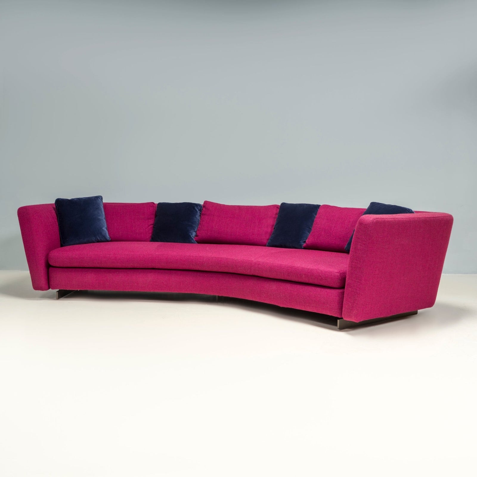 Minotti by Rodolfo Dordoni Purple Fabric Seymour Low 02 Semi Round Sofa - REHAUS - Minotti