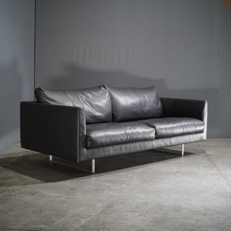 Montis Axel 2 - Seater Black Leather Sofa - REHAUS - Montis