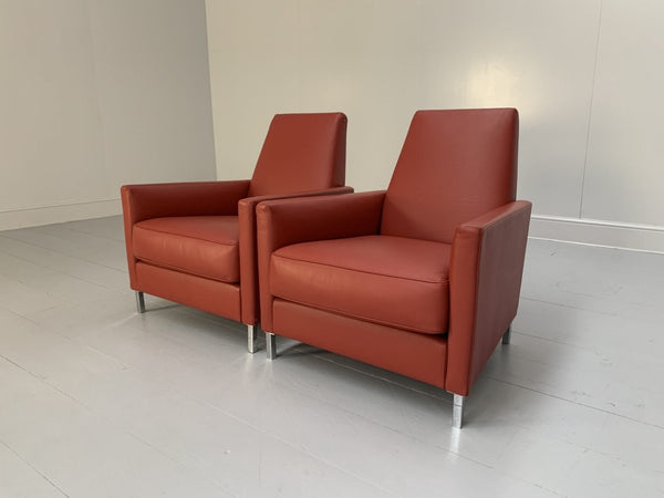 Moroso Hyde Park Sofa & 2 Armchair Suite - In Red Pelle Leather @ REHAUS