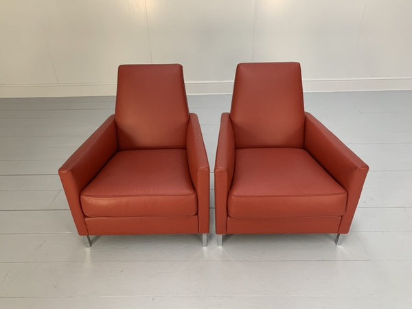 Moroso Hyde Park Sofa & 2 Armchair Suite - In Red Pelle Leather @ REHAUS