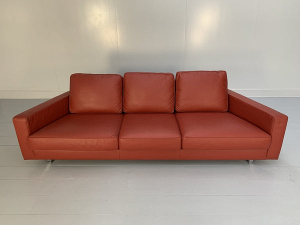 Moroso Hyde Park Sofa & 2 Armchair Suite - In Red Pelle Leather @ REHAUS