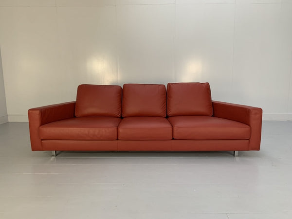 Moroso Hyde Park Sofa & 2 Armchair Suite - In Red Pelle Leather @ REHAUS