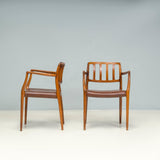 Niels Otto Møller Brown Leather #66 Dining Chairs, Set of 2 - REHAUS - Niels Otto Møller