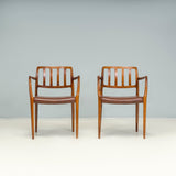 Niels Otto Møller Brown Leather #66 Dining Chairs, Set of 2 - REHAUS - Niels Otto Møller