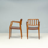 Niels Otto Møller Brown Leather #66 Dining Chairs, Set of 2 - REHAUS - Niels Otto Møller