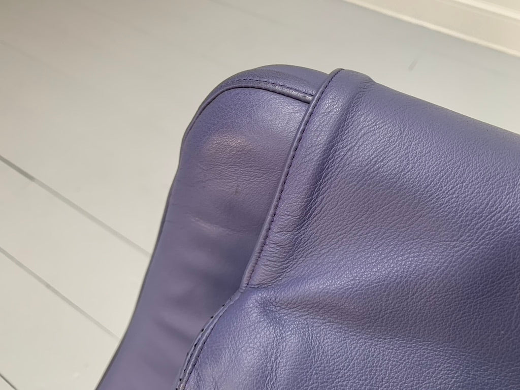 Pair of B&B Italia Metropolitan ME100 Armchairs - In Blue Gamma Leather @ REHAUS