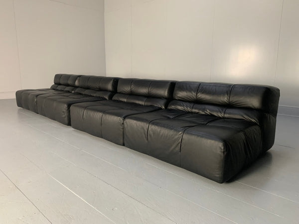 Pair of B&B Italia Tufty Time Sofas - In Black Leather @ REHAUS