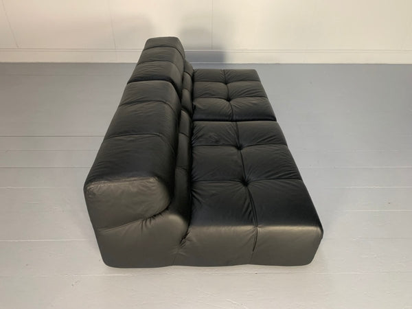 Pair of B&B Italia Tufty Time Sofas - In Black Leather @ REHAUS