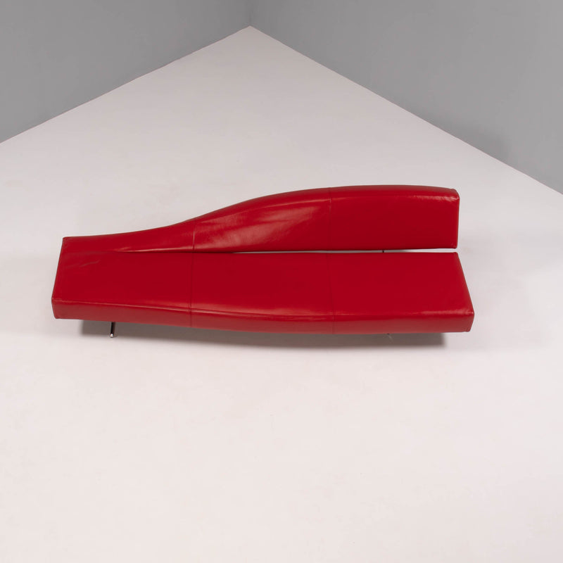 Pair of Cassina Asped Red Leather Sofas By Jean - Marie Massaud, 2005 - REHAUS - Jean - Marie Massuad