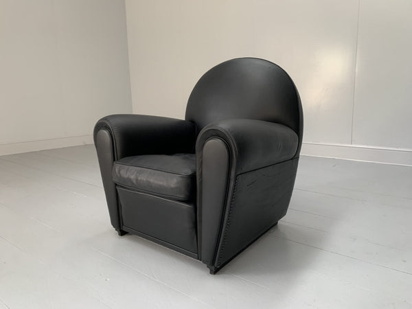Pair of Poltrona Frau Vanity Fair Armchairs - In Pelle Frau Black Leather @ REHAUS