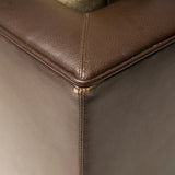 Philippe Hurel Brown Leather & Fabric Loveseat Sofa - REHAUS - Philippe Hurel