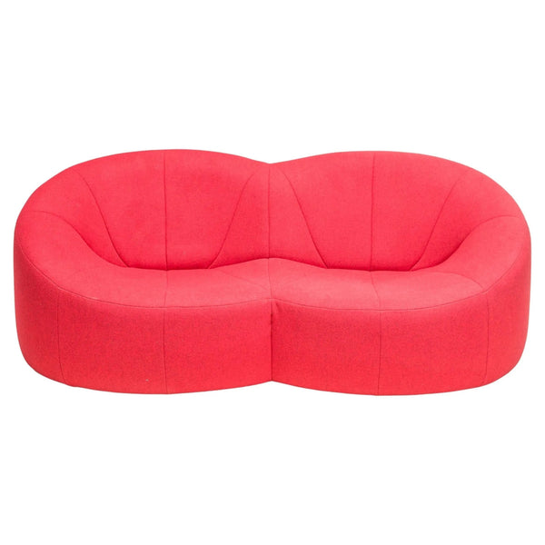 Pierre Paulin for Ligne Roset Red Fabric 2 Seater Pumpkin Loveseat Sofa - REHAUS - Pierre Paulin