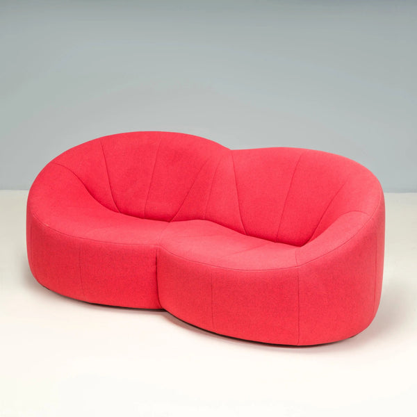 Pierre Paulin for Ligne Roset Red Fabric 2 Seater Pumpkin Loveseat Sofa - REHAUS - Pierre Paulin