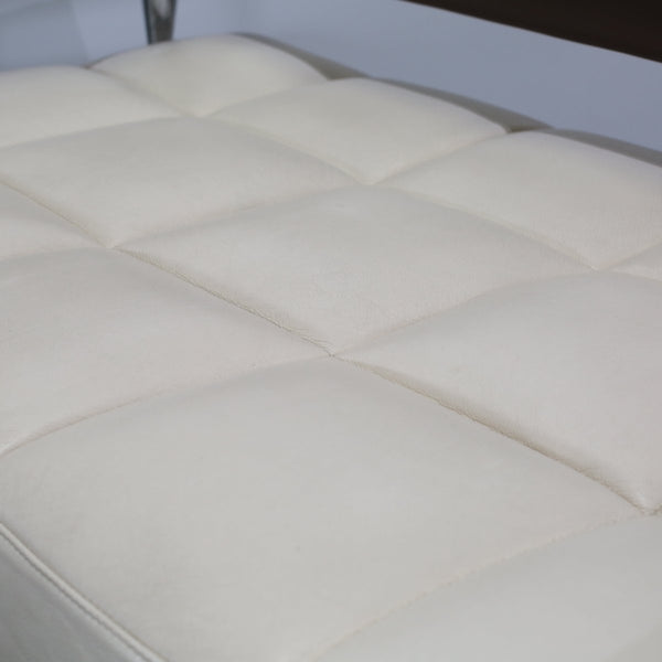 Poltrana Frau Hydra Castor Leather Sofa by Luca Scacchetti - Cream Cushion and Brown Frame @ REHAUS