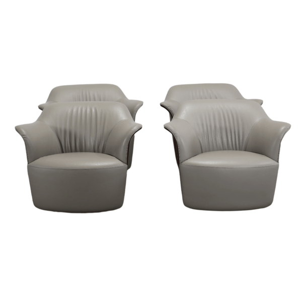 Poltrona Frau Aida Swivel Armchairs by Roberto Lazzeroni, Set of Four