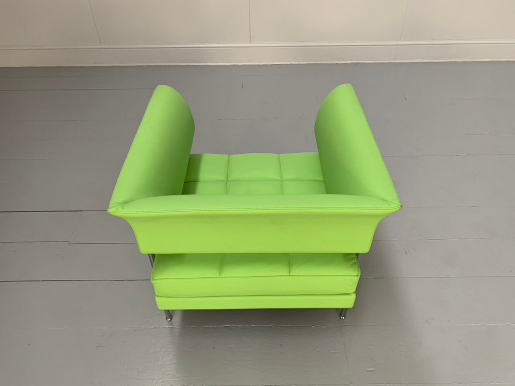 Poltrona Frau Hydra Enif Armchair - In Green Pelle Frau SC Leather @ REHAUS