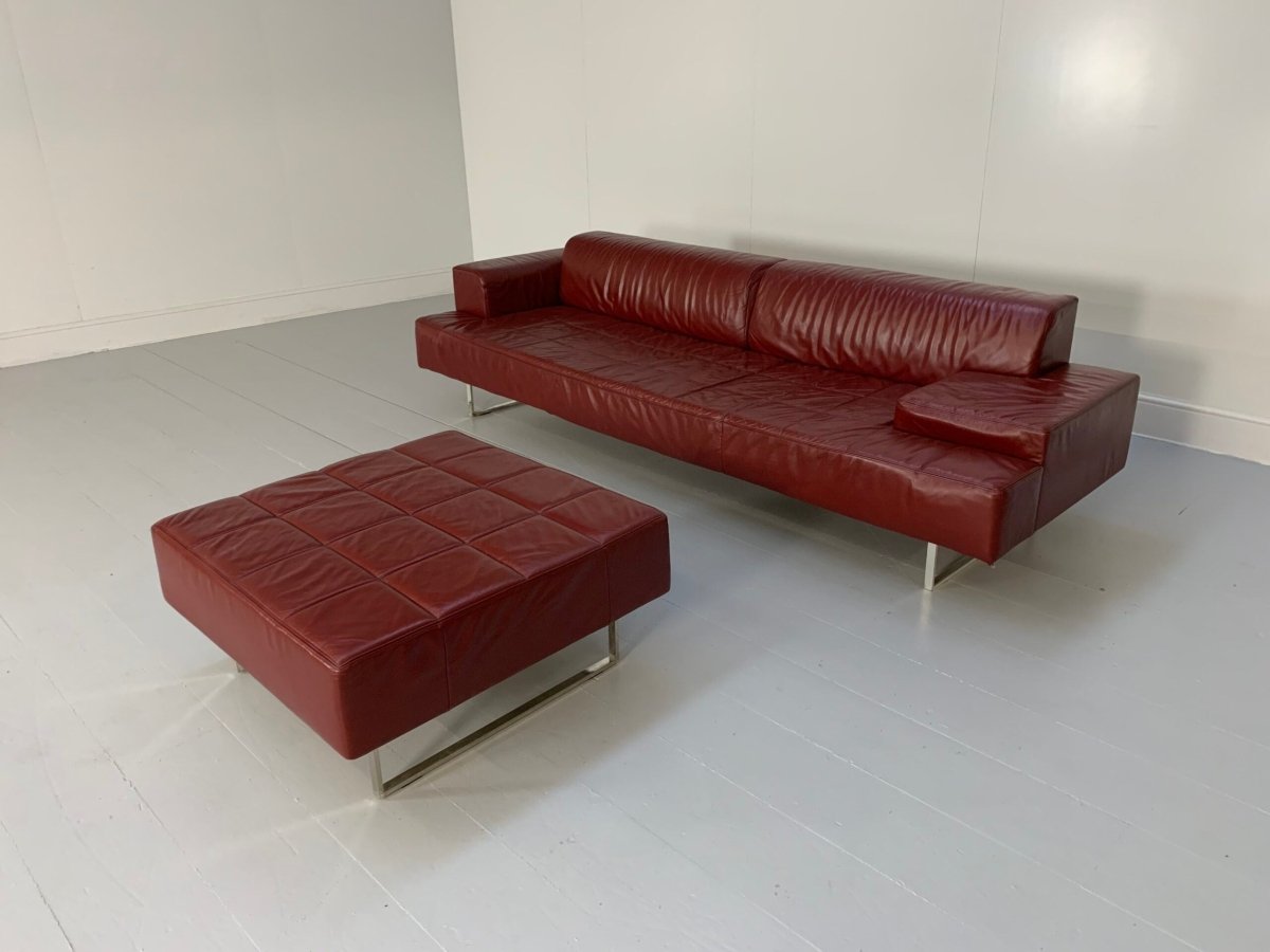 Poltrona Frau Quadra 4-Seat Sofa Ottoman Suite In Oxblood Red