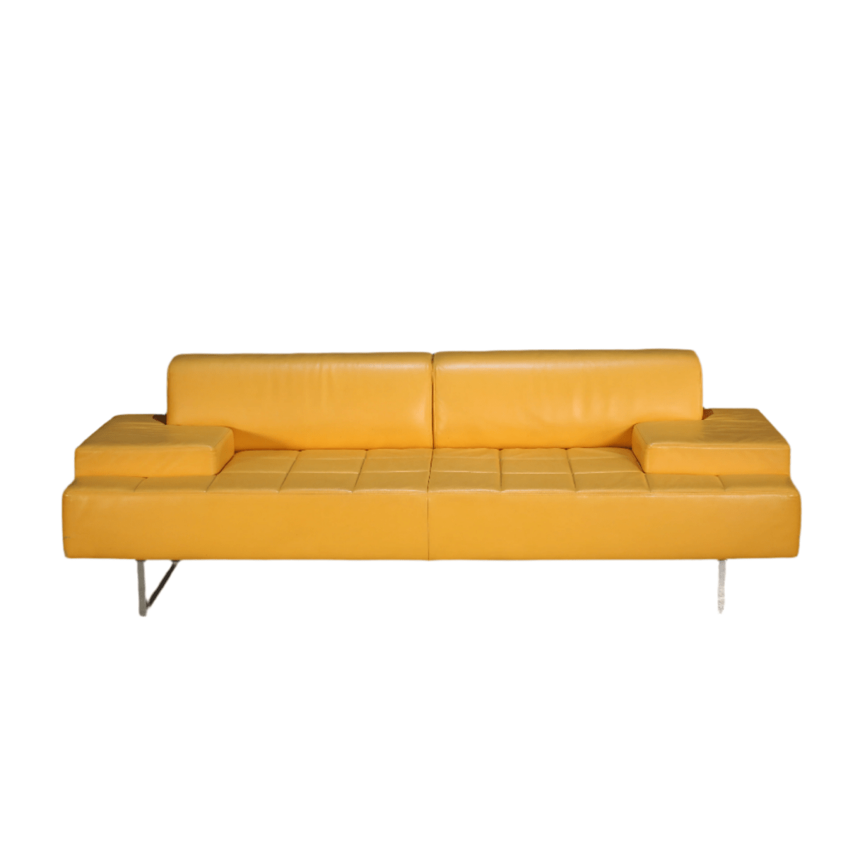 Poltrona Frau Yellow Faux Leather Sofa @ REHAUS