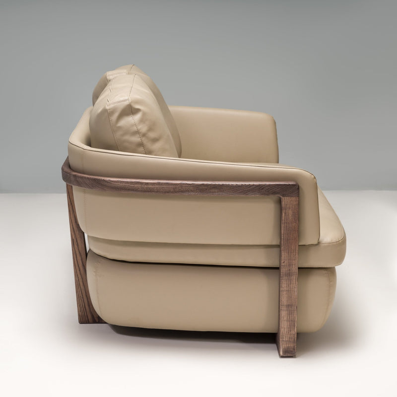 Porada by Emmanuel Gallina Beige Leather Arena 147 Loveseat Sofa - REHAUS - Emmanuel Gallina