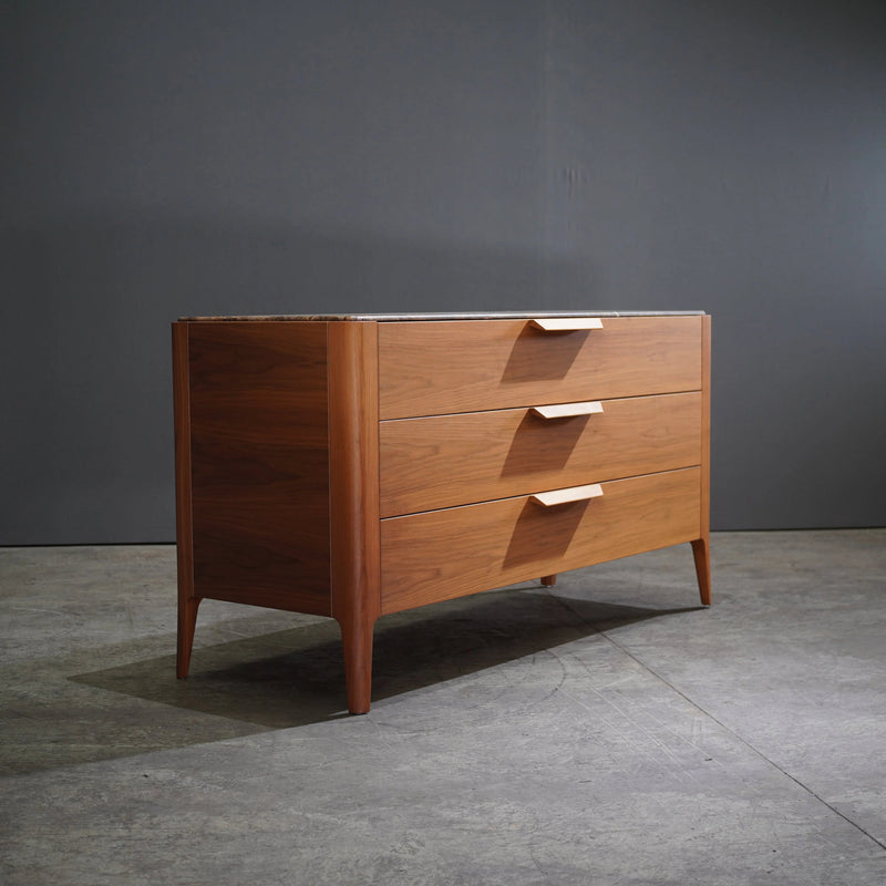 Porada Ziggy Chest of Drawers in Canaletta Walnut and Emperador Marble by Carlo Ballabio - REHAUS - Porada