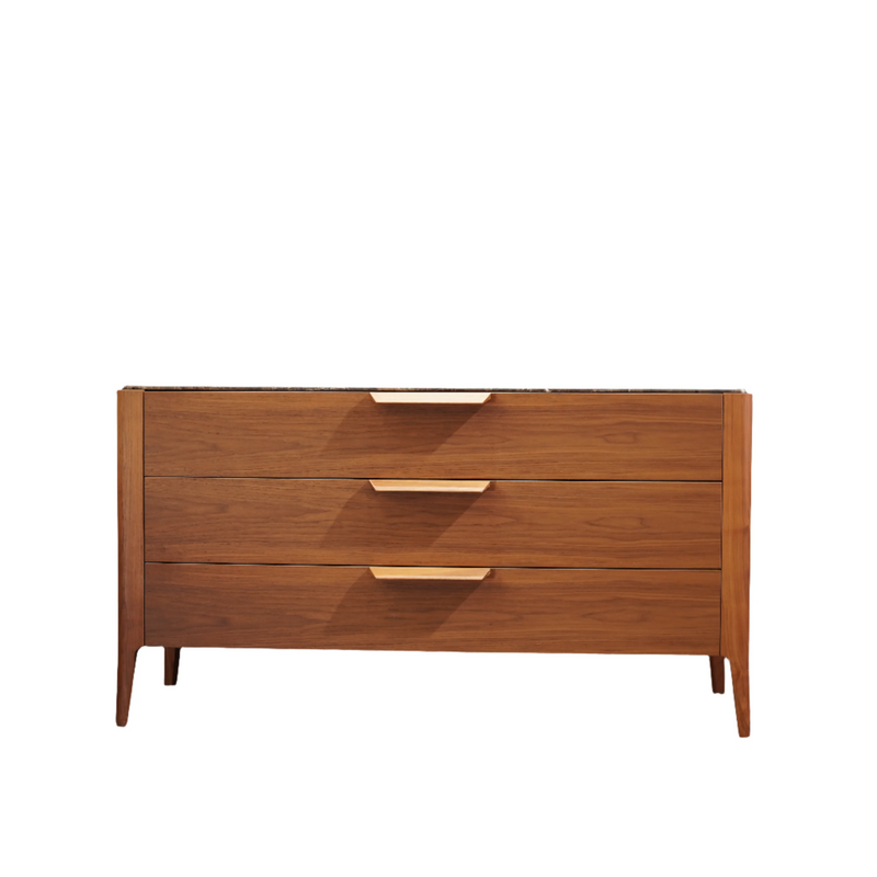 Porada Ziggy Chest of Drawers in Canaletta Walnut and Emperador Marble by Carlo Ballabio - REHAUS - Porada