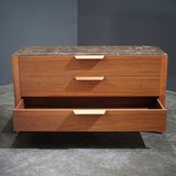 Porada Ziggy Chest of Drawers in Canaletta Walnut and Emperador Marble by Carlo Ballabio - REHAUS - Porada