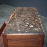 Porada Ziggy Chest of Drawers in Canaletta Walnut and Emperador Marble by Carlo Ballabio - REHAUS - Porada