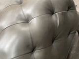 Lof's Gurian Arthur Leather Chesterfield Ottoman by Zeno Nugari