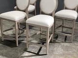 Restoration Hardware French Contemporary Round Fabric Counter Stool