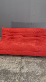 Ligne Roset by Michel Ducaroy Orange Togo Sofa, Set of Three