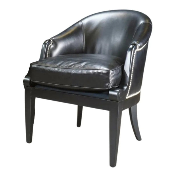 Ralph Lauren Duchess Chair in Black Leather @ REHAUS