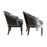 Ralph Lauren Duchess Chairs in Black Leather - REHAUS - Ralph Lauren