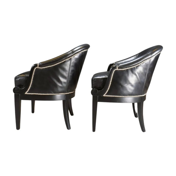 Ralph Lauren Duchess Chairs in Black Leather - REHAUS - Ralph Lauren