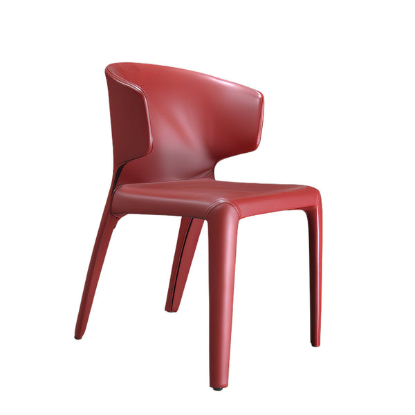 Red Leather Cassina Hola 367 Dining Armchair - REHAUS - Cassina