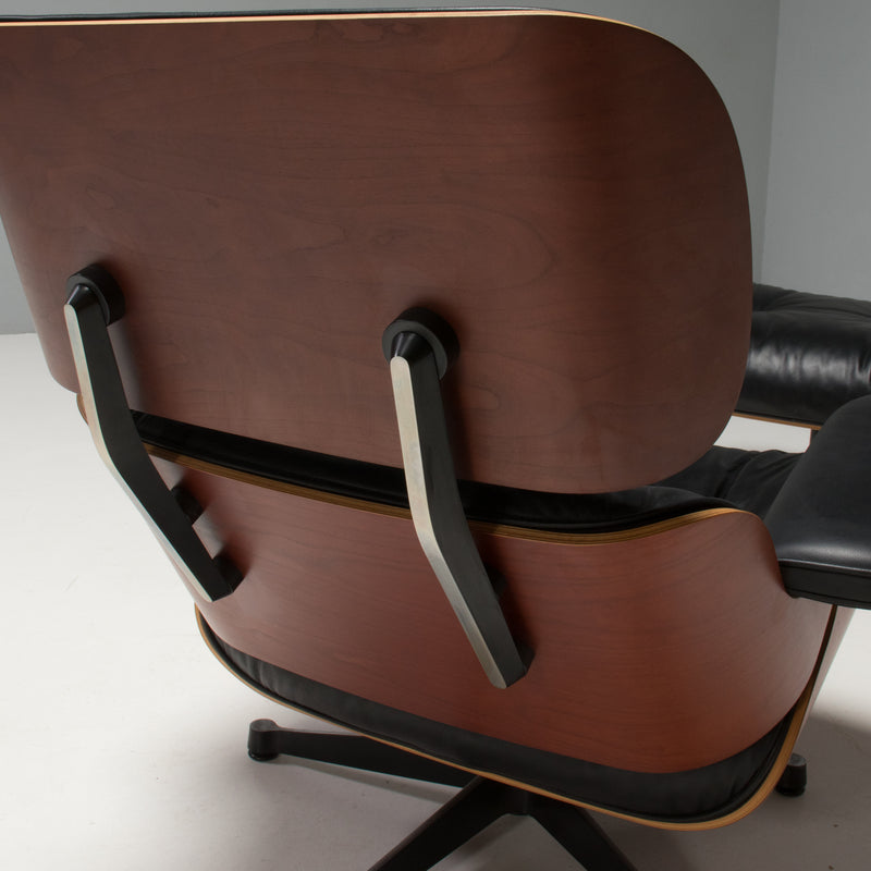 Eames Palisander & Black Leather Tall Lounge Chair & Ottoman by Vitra, 2006