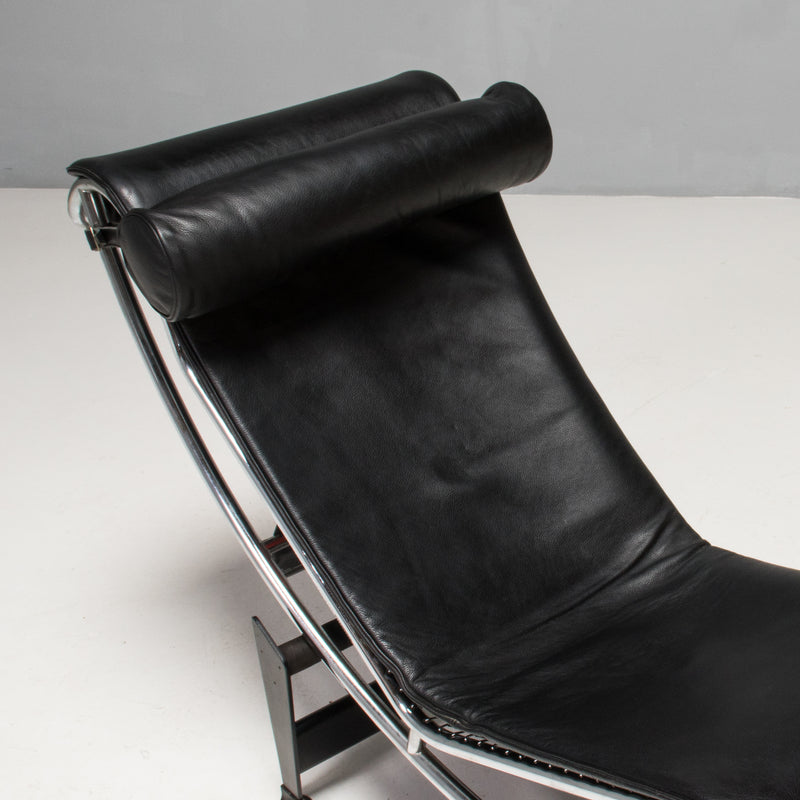 Le Corbusier, Pierre Jeanneret & Charlotte Perriand LC4 Black Leather Chaise Longue by Cassina